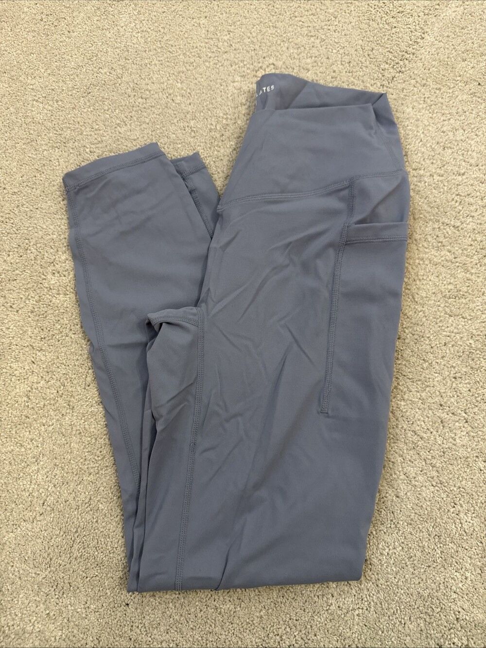 Blogilates Blue Cross Front Leggings With Pockets and Scrunch Ankle - Medium